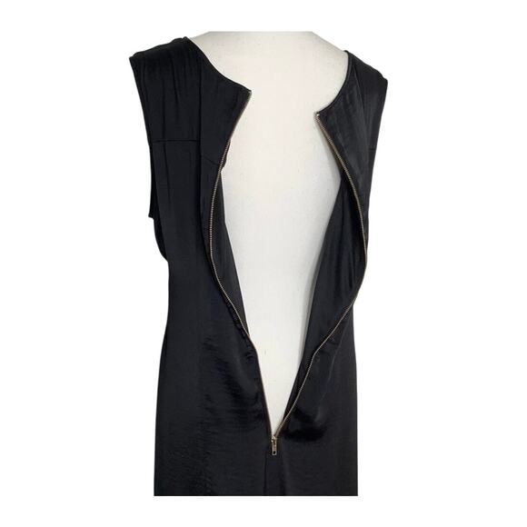 Ellos Black Sleeveless Pleated Front Knee Length Shift Dress Large - Picture 4 of 6